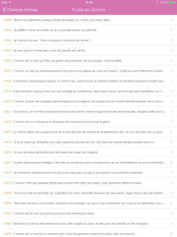 Citations Amour iPad screenshot 4 - Lifestyle app