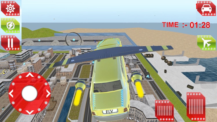 Flying Limo Car Driving Simulator 2016 screenshot-3