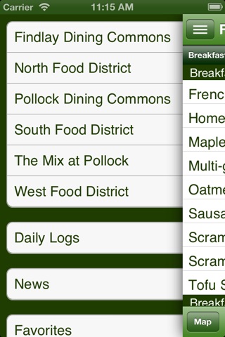 Dining@PSU screenshot 2