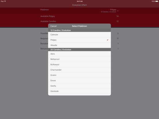 Evolution XPert for Pokémon GO iPad app afbeelding 2