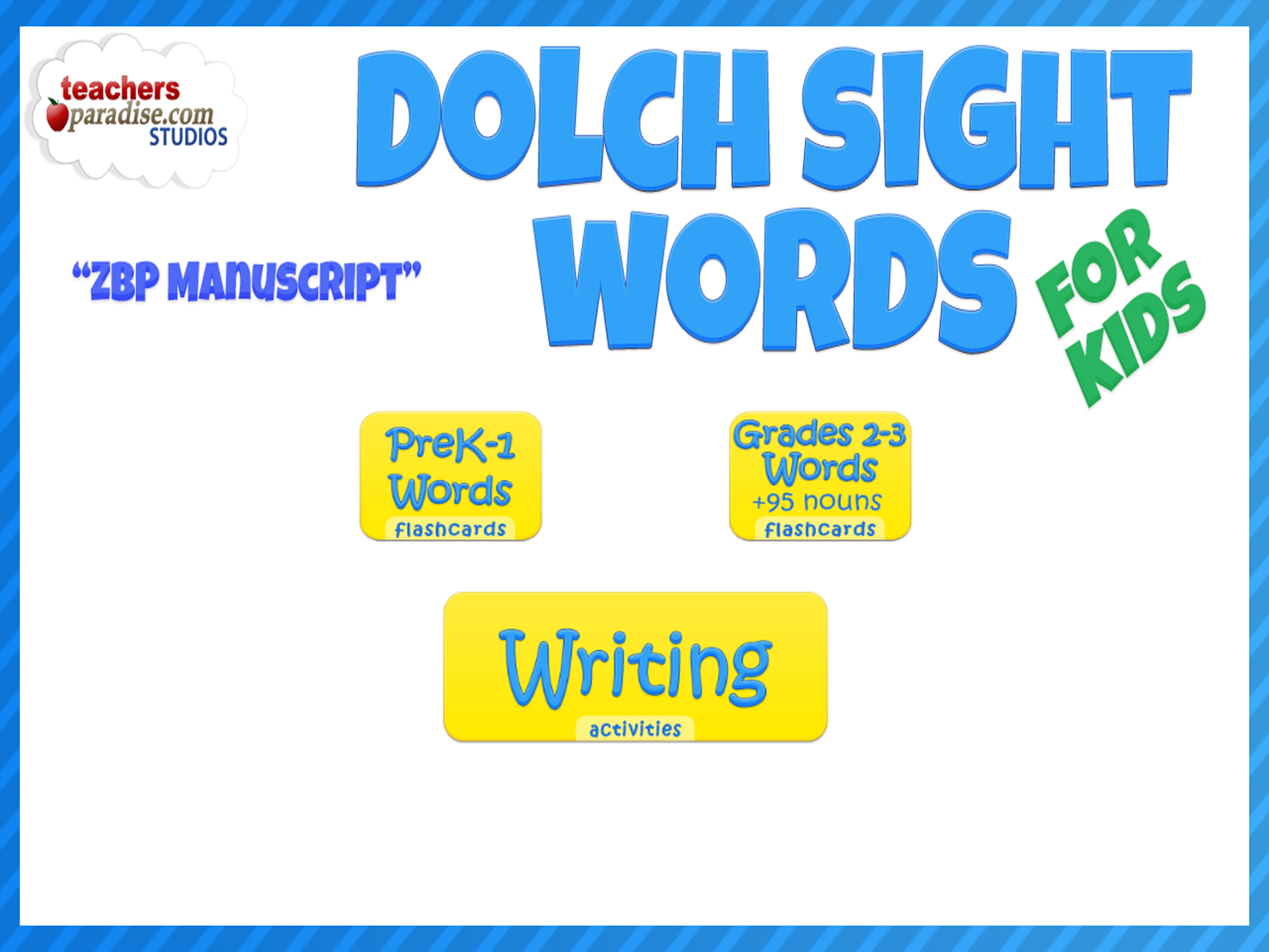 Dolch Sight Words Kids Flashcards & School Letter Writer ZBP screenshot 6