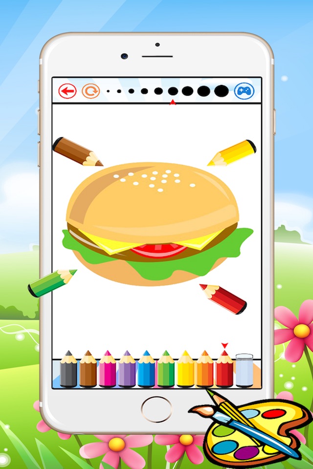 Food Coloring Book For Kids - All In 1 Drawing and Painting Free Printable Pages screenshot 3
