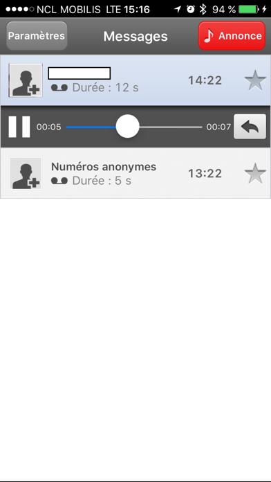 Screenshot #1 pour Messagerie Vocale Visuelle
