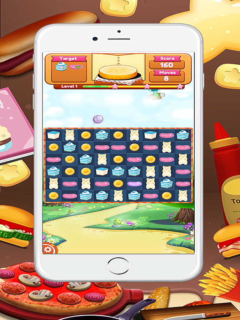 Cookie Make Berger Match 3-games maker food hamburger for girls and boys screenshot 5