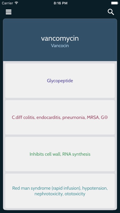 PharmDeck : Simple drug flash cards - class, mechanism, uses, side effects