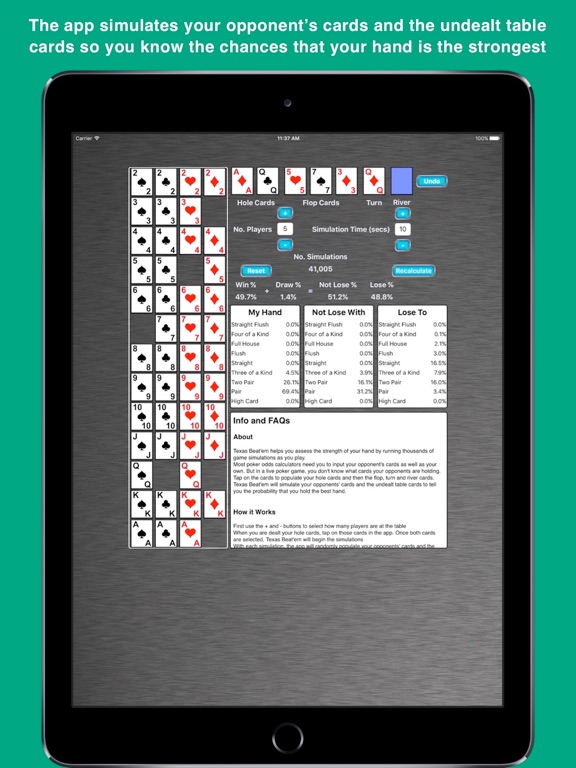 Screenshot #6 pour Texas Beat'em - The Poker Helper