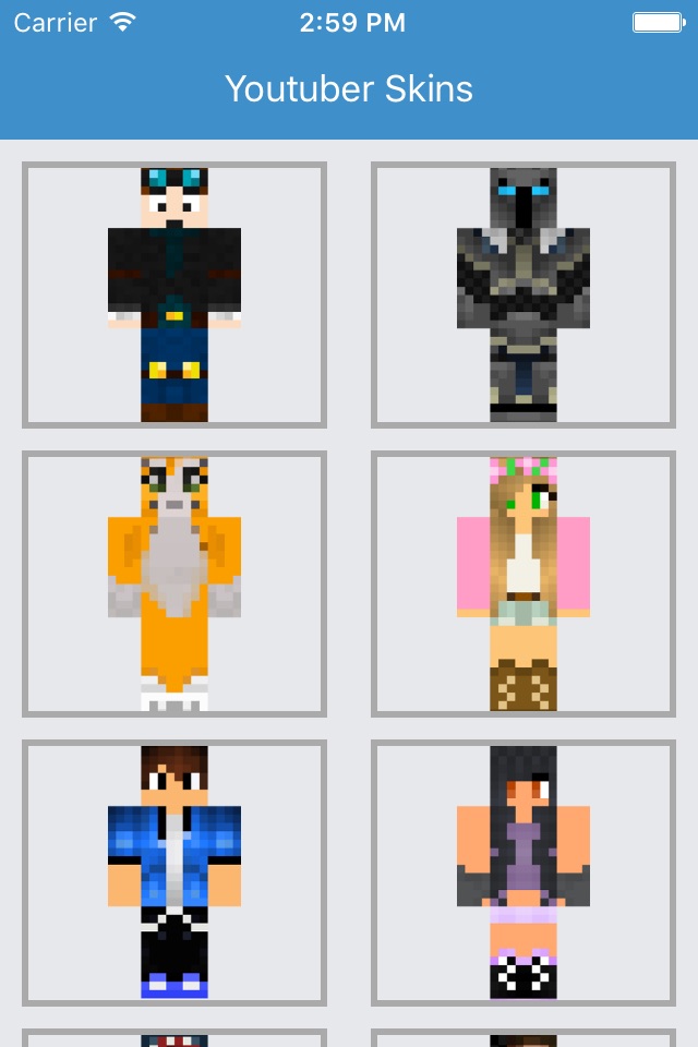 Youtuber Skins - Best for Minecraft PE Free App screenshot 3