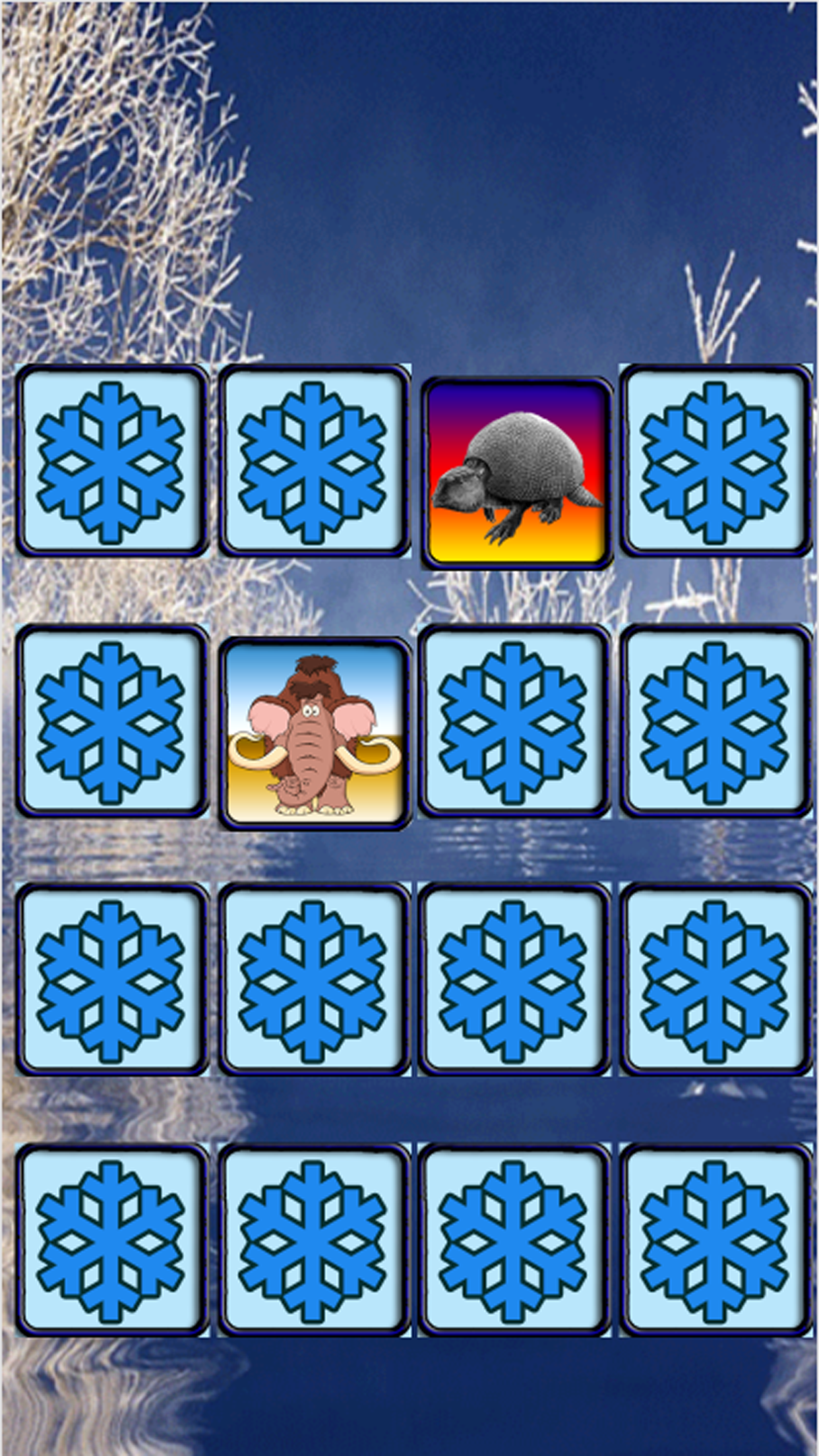 Finding Ice Age Animals In The Matching Cute Cartoon Puzzle Cards Game screenshot 2