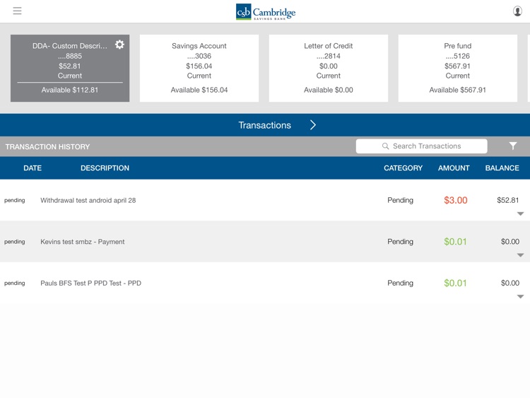 Cambridge Savings Bank Business Banking for iPad screenshot-4