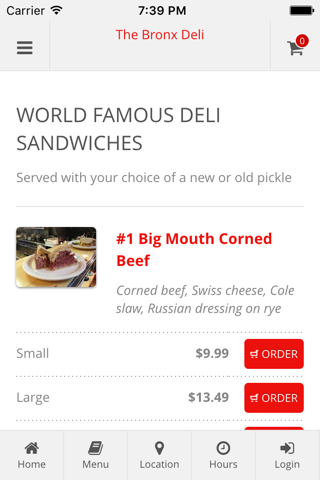 The Bronx Deli Online Ordering screenshot 2