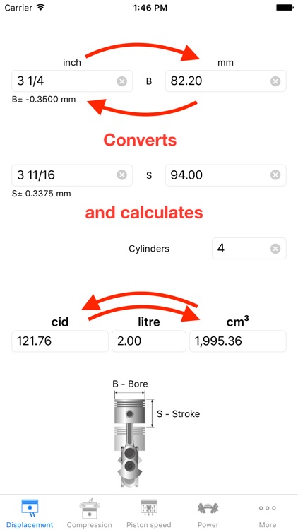 PistonCalc: Multipurpose Engine Calculator with unit conversion