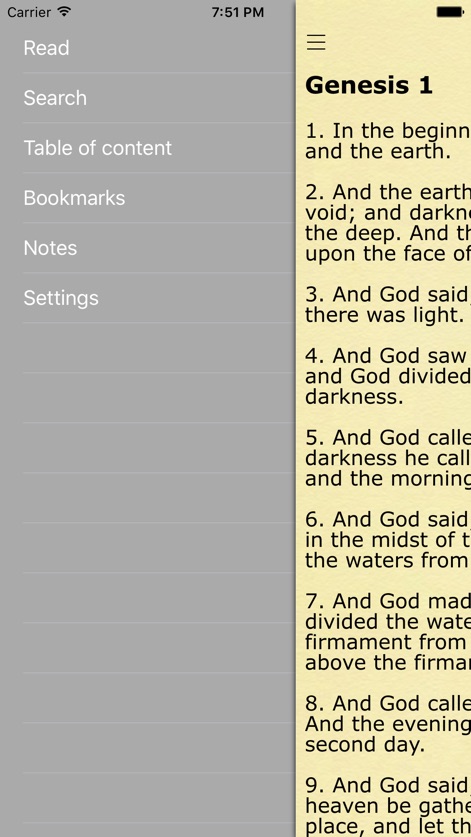 Chronological Bible in a Year - KJV Daily Reading - chronological-bible-app-menu-reading