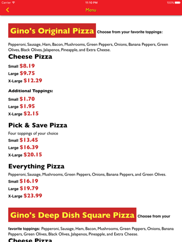 Screenshot #6 pour Gino's Pizza & Spaghetti House