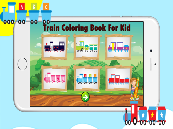 Train Coloring Book For Kids - Vehicle Coloring Book for Children