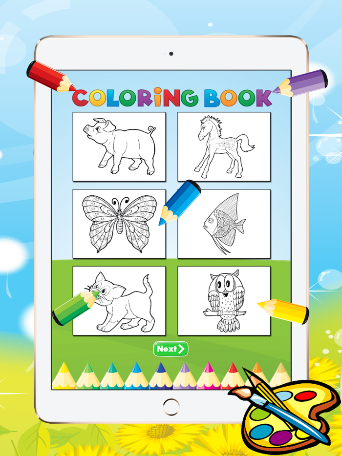Animal Coloring Book - Drawing for kid free game Paint and color games HD for good kid