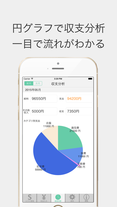 家計簿シフトフリー 給料管理のシフト表 無料の家計簿のおすすめ画像4