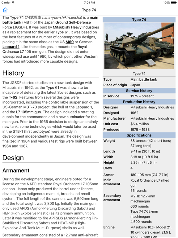 CHI Encyclopedia of Tanks iPad screenshot 3 - Education app