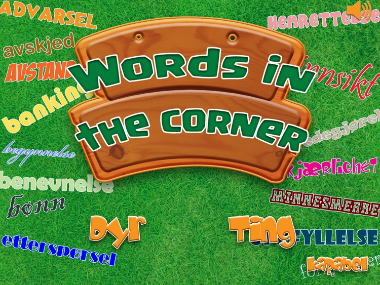 Words in the corner - Play and Learn to read Norwegian game for school kids