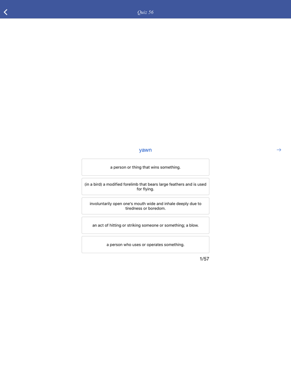 Mastering Oxford 3000 word list - quiz, flashcard and match game iPad screenshot