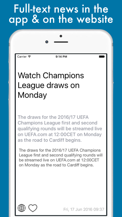 Football News - Champions League, Europa League & Super Cup Edition screenshot