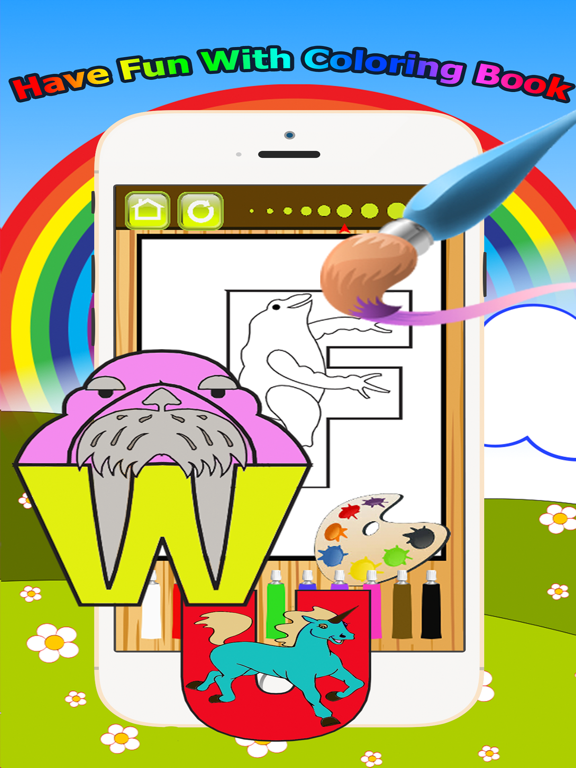 Animals Alphabet Coloring Book Grade 1-6: ABC coloring pages learning games free for kids and toddlers iPad screenshot