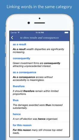 Game screenshot Linking words, usage and example sentences apk