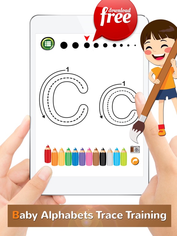 ABC Alphabets Tracer Coloring Book: Preschool Kids Easy Learn To Write ABCs Letters! iPad screenshot