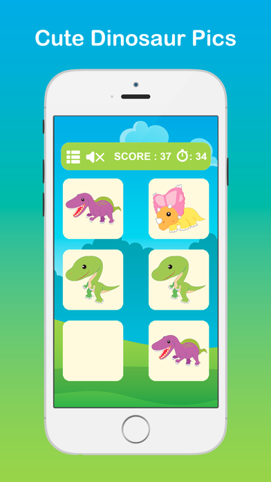 Dino Kids Matching - Dinosaur Memory Games Free For Kids HD iPhone screenshot 1 - Games app