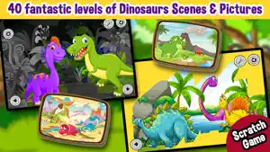 Dinosaurs Scratch & Paint Color Games screenshot #4 for iPhone