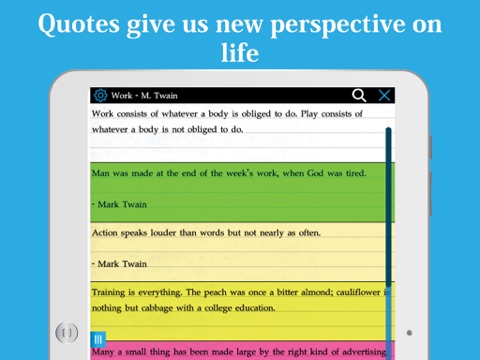 Famous quotes : Best quotes of  Mark Twain, Marilyn monroe, Albert Einstein. iPad screenshot