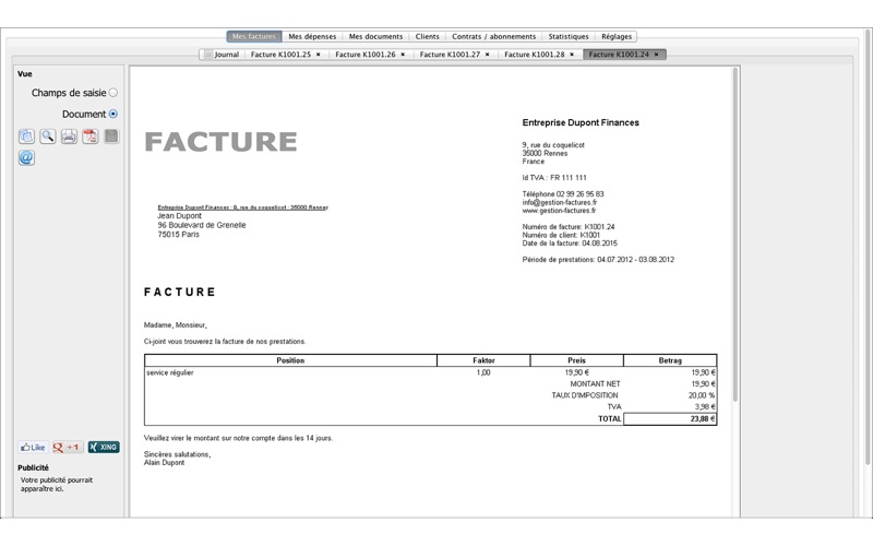 Screenshot #2 pour Gestionnaire de factures