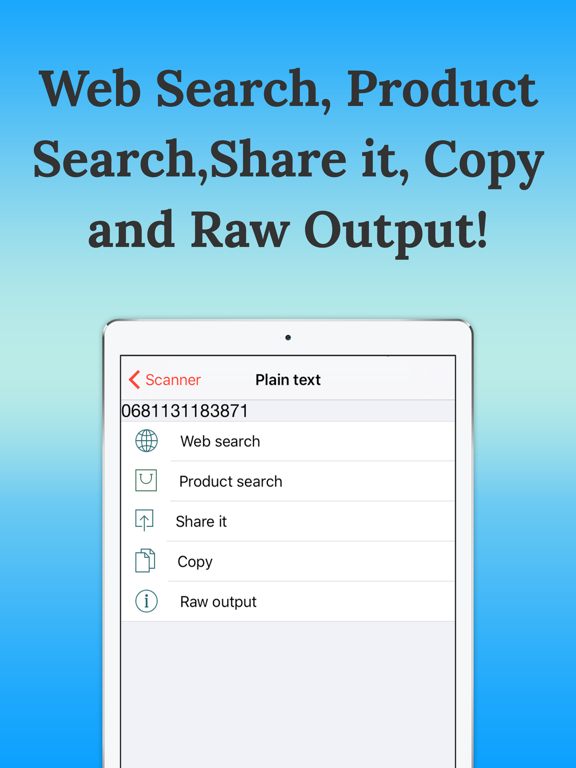 Barcode Scanner-Scan Free iPad screenshot