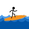 Icon Stickman Surfer ~ Falling Beach Balls in the Circle Surfer Beware!