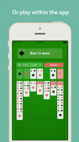 Game screenshot Quick Solitaire : Play in notification center as widget apk