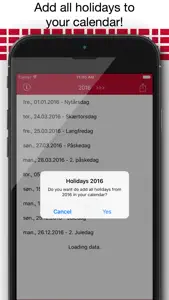 Danske helligdage - Holiday Kalender 2016 i Danmark til orlov og ferie planlægning screenshot #2 for iPhone