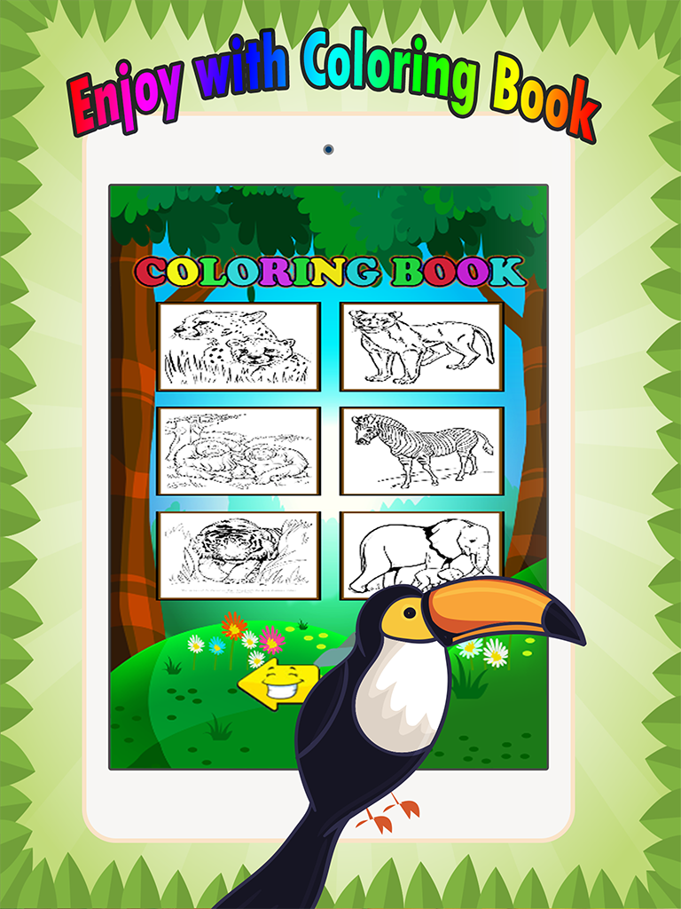 Wild animals Coloring Book: These cute zoo animal coloring pages provide learning skill games free for children and toddler any age screenshot 7