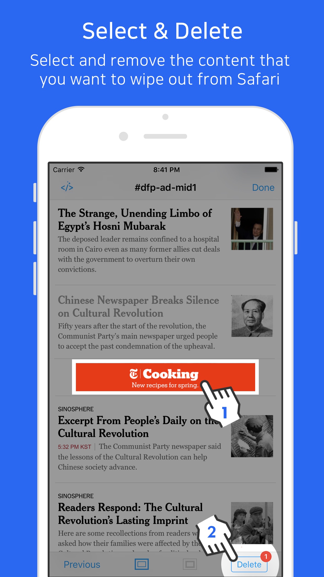 Screenshot 1 of Web Cleaner - Select and delete ads on Browser