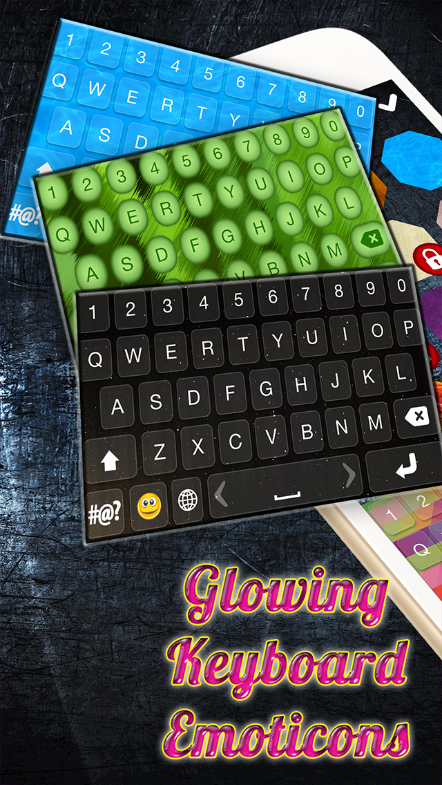 Glowing Keyboard Emoticons  – Neon Text Fonts and Stickers for iPhone Free
