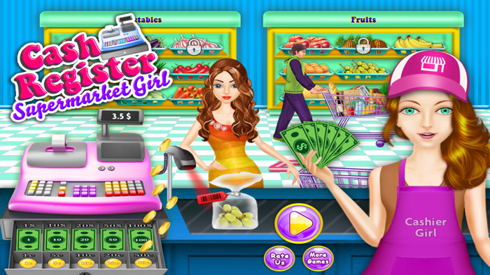 Supermarket Cash Register Shopping Girl