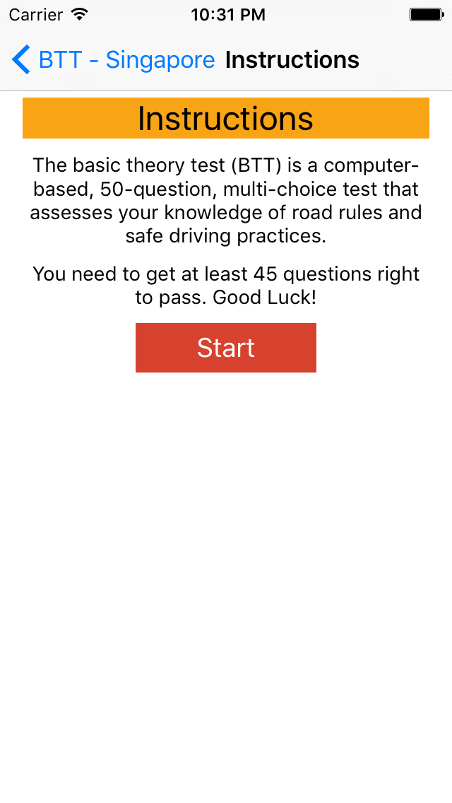 BTT Basic Theory Test for Singapore Driving - Prepare Driving Theory Test
