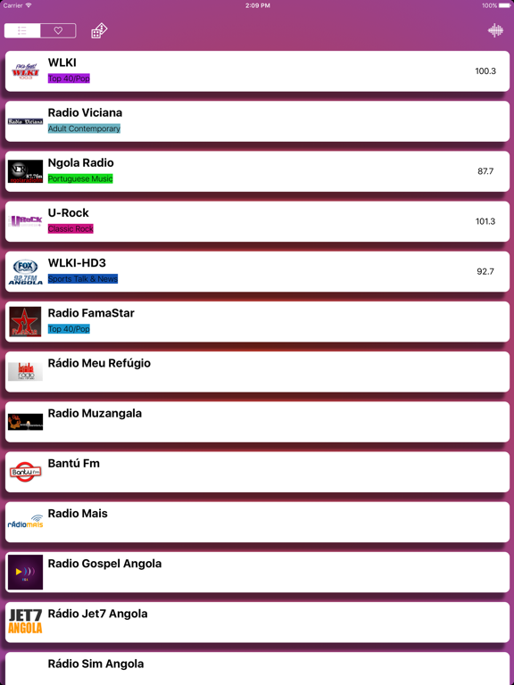Angolan Radio Grátis - Angola Radio News Music Free iPad screenshot 2 - Music app