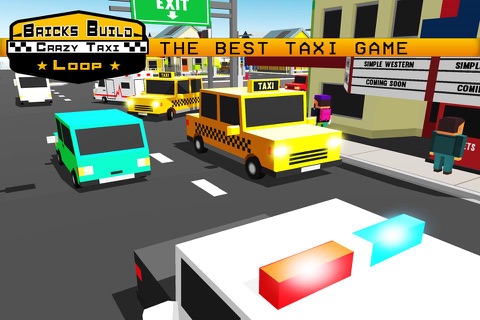 Bricks Build Crazy Taxi Loop - Blocky Racing Roads Fever screenshot 3
