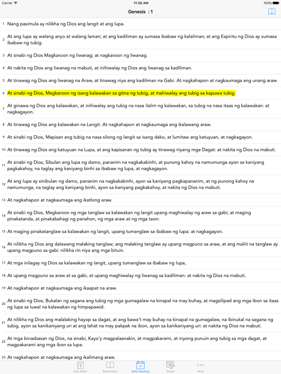 Screenshot #5 pour Tagalog Bible (Ang Biblia): Easy to use Bible App in Flipino for daily offline Bible book reading