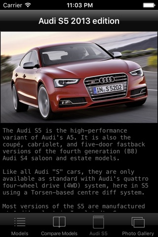 Specs for Audi S5 2013 edition screenshot 4