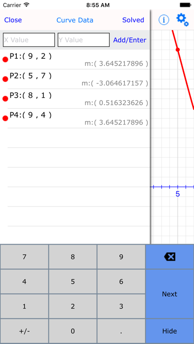 Screenshot #2 pour Courbe Fit Graph Calc Lite