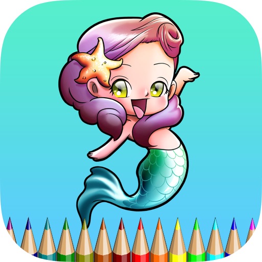 Mermaid Coloring Book For Girls: Learn to color and draw a Mermaid, Free games for children icon