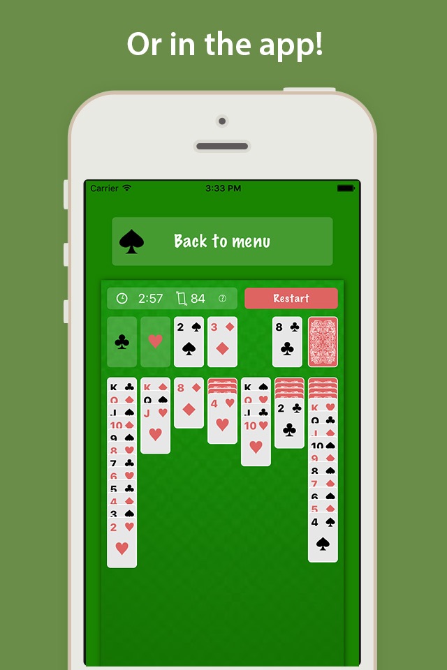 Quick Solitaire : Play in notification center as widget screenshot 2