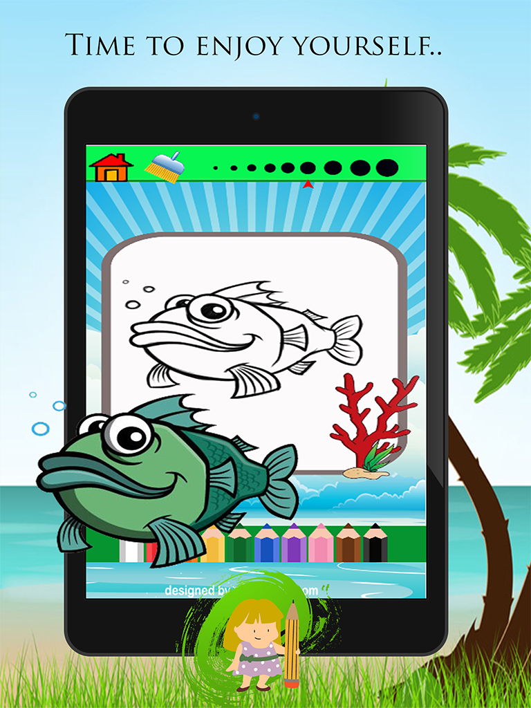 Fish Coloring Book For Kids: Drawing & Coloring page games free for learning skill screenshot 7