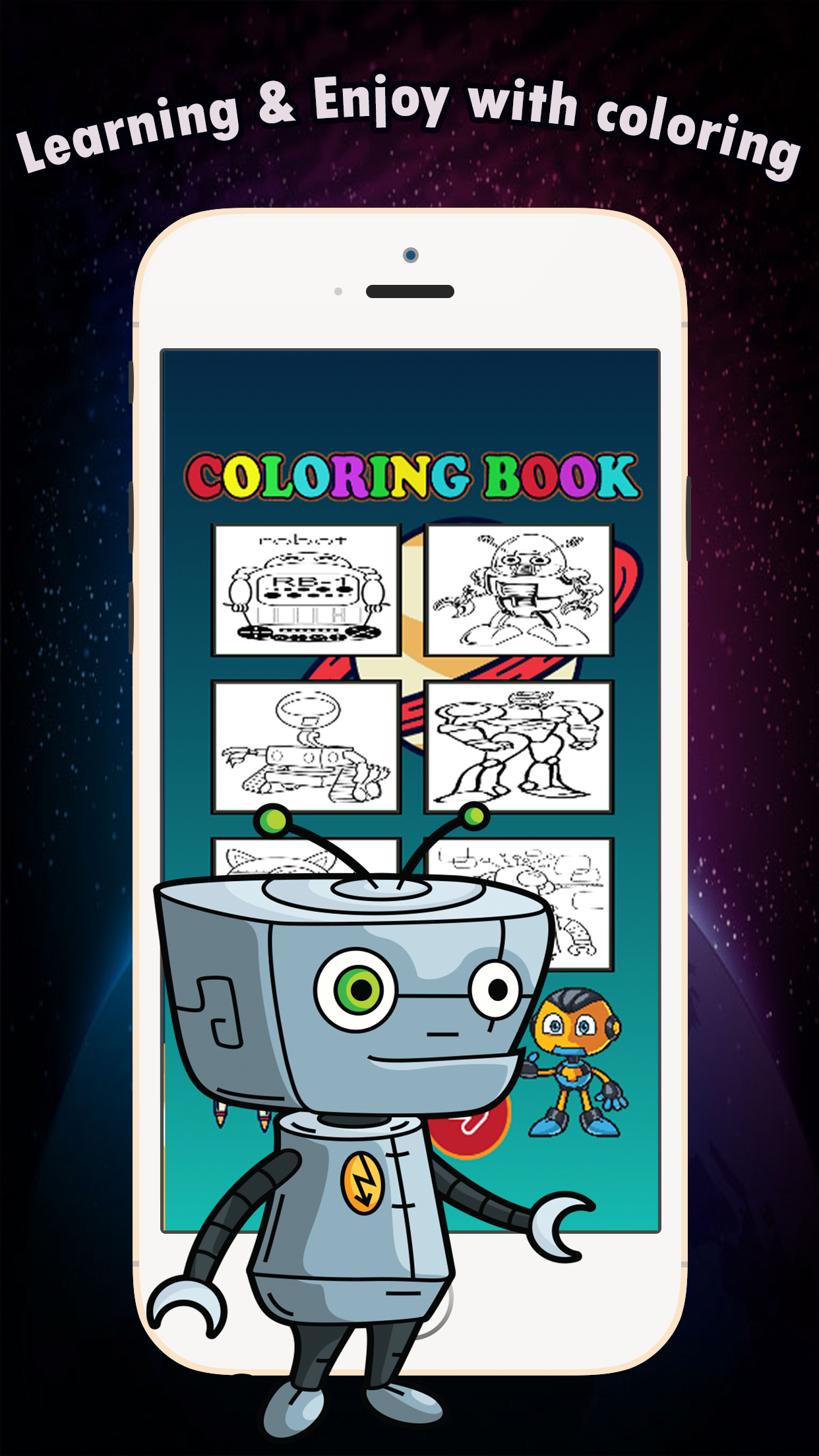 Coloring Book games free for children age 1-10: These cute robot transformer coloring pages provide hours of fun drawing or coloring activities screenshot 2