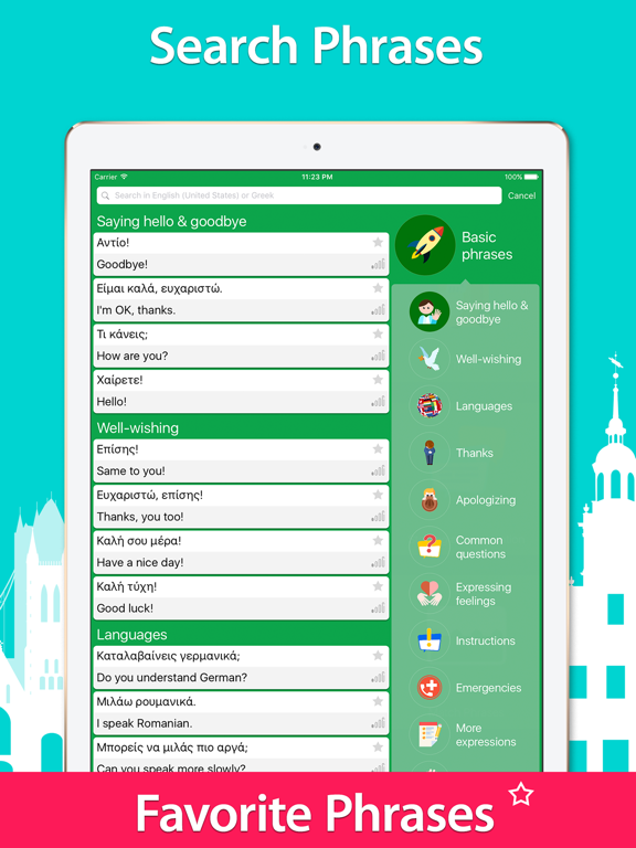 5000 Phrases - Learn Greek Language for Free iPad screenshot 5 - Education app